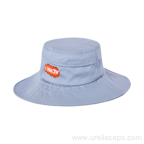 Embroidered cotton bucket hat